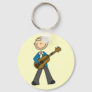 Stokfiguur Gitarist T-shirts en Cadeaus Sleutelhanger