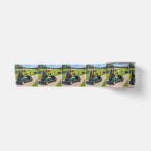 Stokfiguur Golfer in een Golfkar