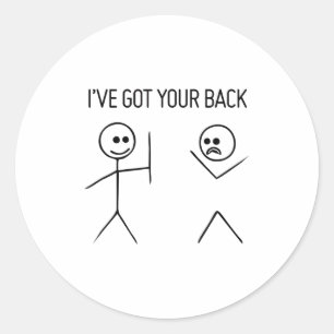 Stokfiguur Grappig, ik heb vriendschap uit het ver Ronde Sticker