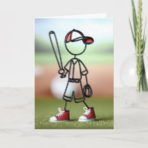 Stokfiguur honkbalspeler kaart