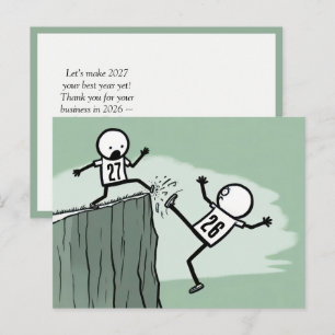 Stokfiguur Humor voor nieuwjaar 2027  Briefkaart