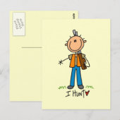 Stokfiguur Jager Briefkaart (Voorkant / Achterkant)