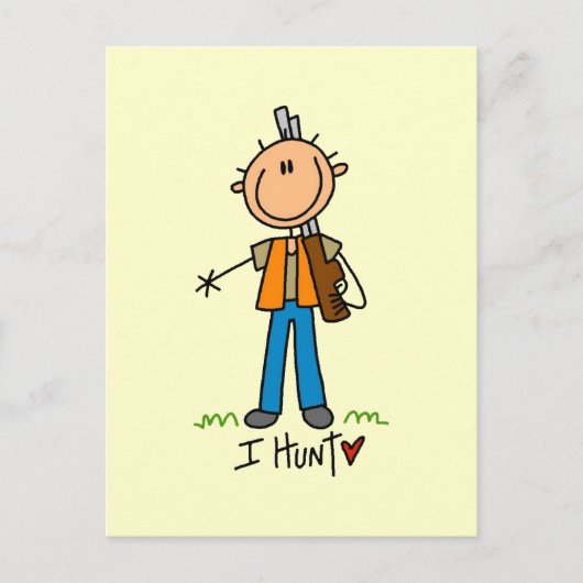 Stokfiguur Jager Briefkaart (Voorkant)