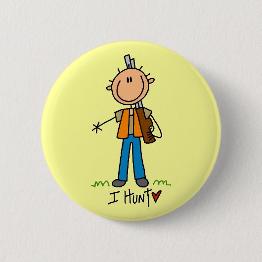 Stokfiguur Jager Ronde Button 5,7 Cm (Voorkant)