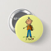Stokfiguur Jager Ronde Button 5,7 Cm (Voorkant /achterkant)