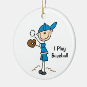 Stokfiguur Jongen Honkbalspeler Keramisch Ornament (Links)