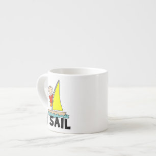 Stokfiguur Jongen Ik Zeil Espresso Kop