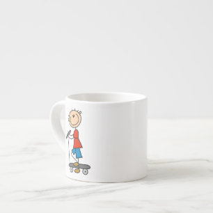 Stokfiguur Jongen op Step Espresso Kop