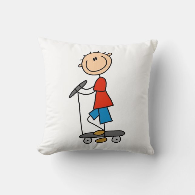 Stokfiguur Jongen op Step Kussen (Voorkant)