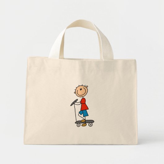 Stokfiguur Jongen op Step Mini Tote Bag (Voorkant)
