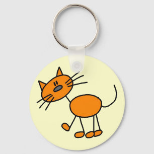 Stokfiguur Kat T-shirts en Cadeaus Sleutelhanger