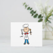 Stokfiguur Kok Briefkaart (Staand voorkant)