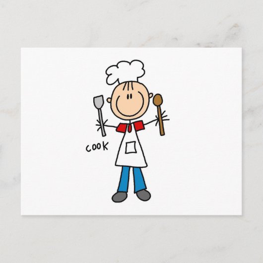 Stokfiguur Kok Briefkaart (Voorkant)