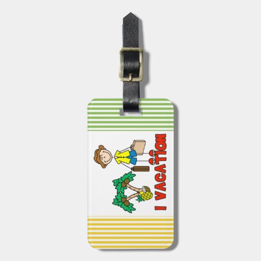 Stokfiguur man I Vakantie bagagelabel (Voorkant verticaal)