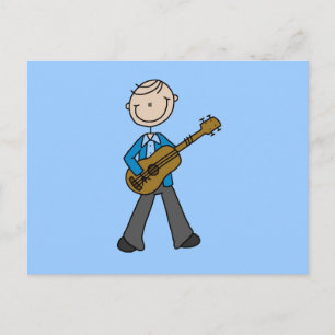 Stokfiguur Man met Gitaar T-shirts en Cadeaus Briefkaart