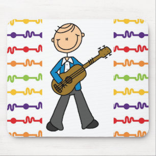 Stokfiguur Man met Gitaar T-shirts en Cadeaus Muismat