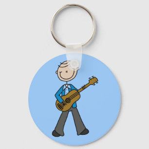 Stokfiguur Man met Gitaar T-shirts en Cadeaus Sleutelhanger