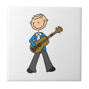 Stokfiguur Man met Gitaar T-shirts en Cadeaus Tegeltje