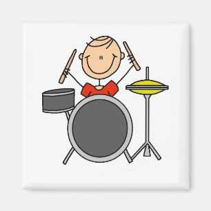 Stokfiguur Mannelijke Drummer T-shirts en Cadeaus Magneet