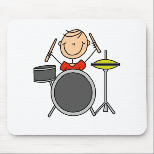 Stokfiguur Mannelijke Drummer T-shirts en Cadeaus Muismat