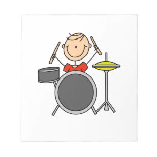 Stokfiguur Mannelijke Drummer T-shirts en Cadeaus Notitieblok