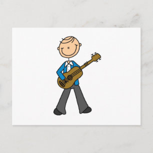 Stokfiguur Mannelijke Gitarist T-shirts en Cadeaus Briefkaart