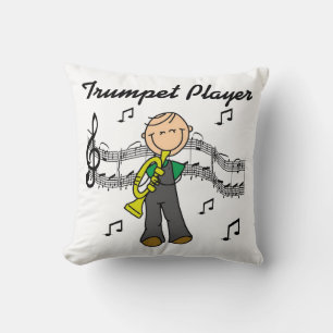 Stokfiguur Mannetje Trompettist T-shirts en cadeau Kussen