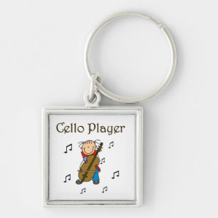 Stokfiguur Meisje Cellospeler T-shirts en Cadeaubo Sleutelhanger