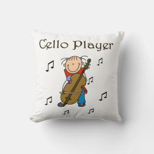 Stokfiguur Meisje Cellospeler T-shirts en Cadeaus Kussen