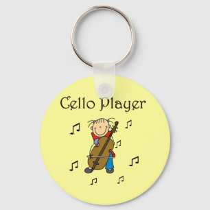 Stokfiguur Meisje Cellospeler T-shirts en Cadeaus Sleutelhanger
