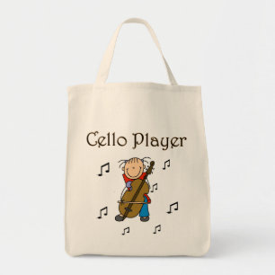 Stokfiguur Meisje Cellospeler T-shirts en Cadeaus Tote Bag
