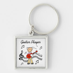 Stokfiguur Meisje Gitarist T-shirts en Cadeaus Sleutelhanger