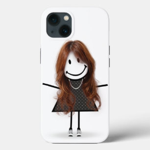 Stokfiguur meisje in sneakers met haar Case-Mate iPhone case