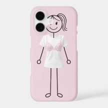 Stokfiguur meisje met beha met roze lint