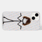 Stokfiguur meisje met haar en bril Case-Mate iPhone case (Achterkant (horizontaal))