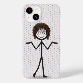 Stokfiguur meisje met haar en bril Case-Mate iPhone 14 hoesje