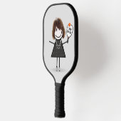 Stokfiguur Meisje met Pickleball Paddle (Links)