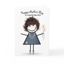 Stokfiguur meisje Moederdag voor stiefmoeder