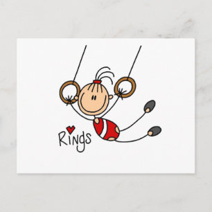 Stokfiguur meisje op Rings T-shirts en cadeaus Briefkaart
