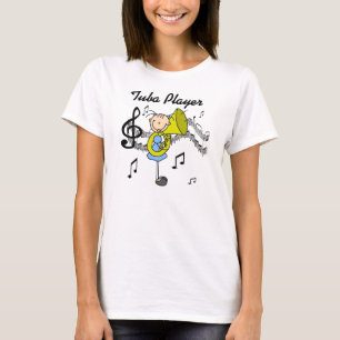 Stokfiguur Meisje Tuba Speelster T-shirts en Cadea