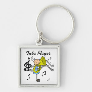 Stokfiguur Meisje Tuba Speelster T-shirts en Cadea Sleutelhanger