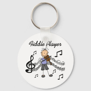 Stokfiguur Meisje Vioolspeler T-shirts en Cadeaus Sleutelhanger