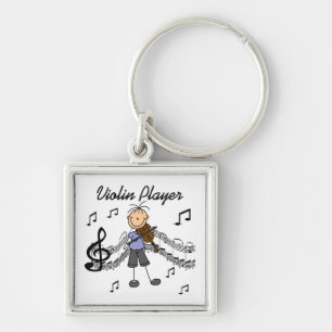 Stokfiguur Meisje Vioolspeler T-shirts en Cadeaus Sleutelhanger