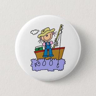 Stokfiguur Meisje Vissen Ronde Button 5,7 Cm