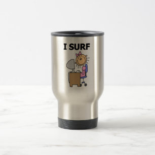 Stokfiguur Meisje Web Surfen T-shirts en Cadeaus Reisbeker