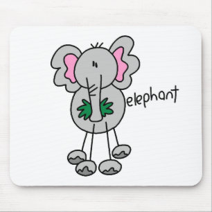 Stokfiguur Olifant T-shirts en Cadeaus Muismat