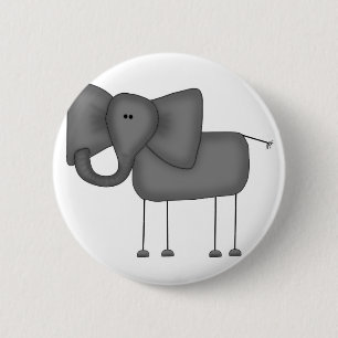 Stokfiguur Olifant T-shirts en Cadeaus Ronde Button 5,7 Cm