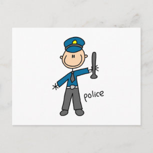 Stokfiguur Politieagent Briefkaart