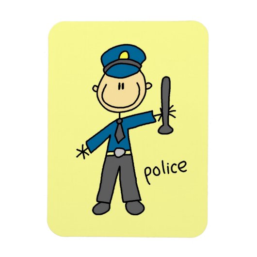 Stokfiguur Politieagent Magneet (Verticaal)