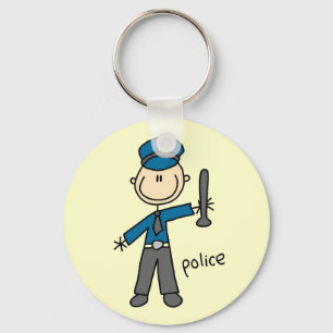 Stokfiguur Politieagent Sleutelhanger